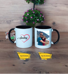 Sevgiliye Hediye Kupa Bardak Siyah Fotoğraflı Sevgililer Günü Hediyesi