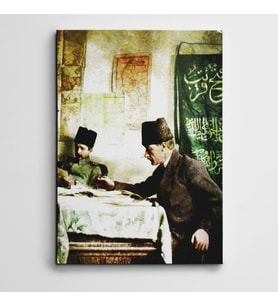 Atatürk Çalışma Masası Kanvas Tablo