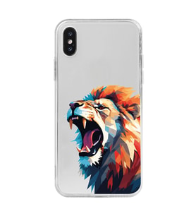 Iphone XSMAX Uyumlu Aslan Tasarımlı Şeffaf Telefon Kılıfı