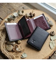 %100 Hakiki Deri Katlanır Minimalist Küçük Boy Mıktanıs Kapamalı Erkek Cüzdan