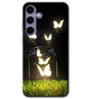 Galaxy S24 Kılıf HD Desen Baskılı Kılıf - Işıklı Kelebekler