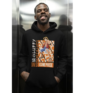 Özel Tasarım Monkey D. Luffy Baskılı Unisex Oversize One Piece Anime Karakter Hoodie