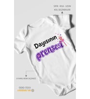 Dayısının Prensesi Kısa Kollu Bebek Body %100 Pamuk
