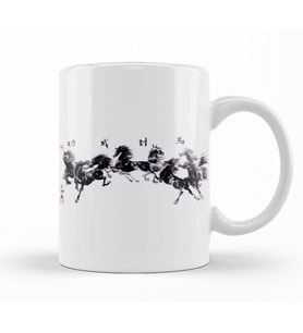 Gallop Of The  Horses Kupa Bardak Porselen