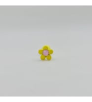 Renkli Sarı Çiçekli Tragus Piercing Küpe
