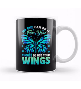 Cute Choose To Use Your Wings Butterfly Motivation Kupa Bardak Porselen