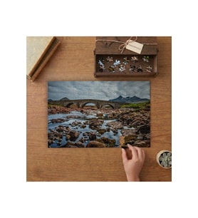 Köprü Nehir Kayalar Tasarımı 240 parça Ahşap Puzzle Ahşap Kutuda MP04032