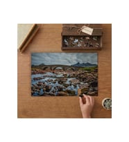 Köprü Nehir Kayalar Tasarımı 240 parça Ahşap Puzzle Ahşap Kutuda MP04032