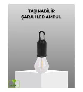 Mey İthalat® Şarjlı Kancalı LED Lamba – Kamp, Balkon ve Acil Durum Işığı