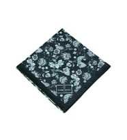 Mim Eşarp Prime Pamuk Çiçek Desenli Eşarp 90x90 cm (Siyah - Beyaz)
