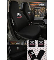 Toyota Logolu Oto Koltuk Kılıfı Ön Arka Set – Penye Likralı Universal Koltuk Koruyucu Servis Kılıfı