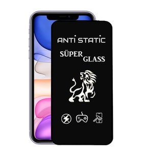 Apple Uyumlu   iPhone 11 Anti Static Toz Tutmaz Çerçeveli Ekran Koruyucu Cam