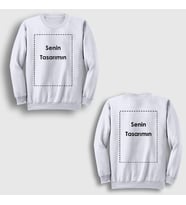 Presmono Unisex Beyaz Kendin Tasarla Kişiye Özel Sırt Baskılı Sweatshirt 519300tt (Beyaz)