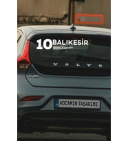 10 Balıkesir Havran Plaka Kodlu Beyaz Araç Sticker Havran İlçe Yazılı Balıkesir Özel Tasarım 40x8 cm Şehir ve İlçe Temalı Kaliteli Sticker