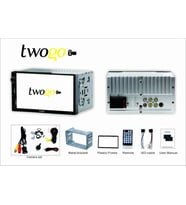 Twogo Go-i3356 Double Teyp 7 Inch Ekran Yansıtma 4*50W USB/BT/SD/FM/AUX Geri Görüş Kamerası (Siyah)