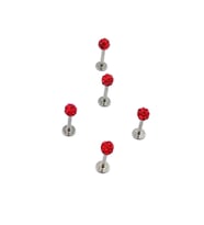 Renkli Taşlı Çelik 5 Adet Kaş Tragus Piercing
