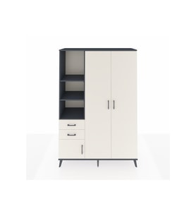 Hyperion Gardrop 5 Raflı 2 Çekmeceli Tek Askılı 132x44x195 Antrasit-Aytaşı
