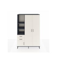Hyperion Gardrop 5 Raflı 2 Çekmeceli Tek Askılı 132x44x195 Antrasit-Aytaşı