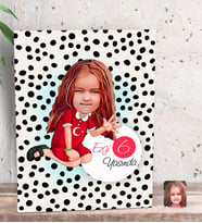 BK Gift Kişiye Özel Kız Çocuk Yaş Karikatürlü Dekoratif Mini Kanvas Tablo 15x20cm-2