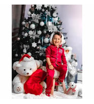 Erkek Çocuk Pamuk Satenli Kırmızı Pijama Takımı