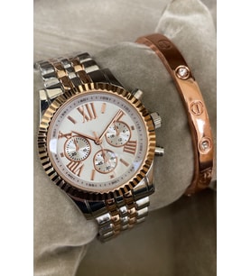 Şık Stil Saat Kutusu İçinde Kadın Kol Saati Rose Gold Gümüş Renk Bileklik Yanında Metal Kordon Garantili Arkadasa Sevgiliye Anneye Ablaya Kardese Yakınınıza Ese Söz Hediyesi Kol Saati Hediyesi Doğum Günü Yıldonumu Yeni İs İçin Hediyelik