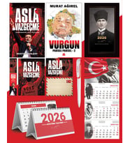 Asla Vazgeçme - Ayraç - Kartpostal - Poster - Vurgun - Parsel Parsel 2 -  2026 Ajanda Kalpaklı - Ay Yıldız Duvar Takvimi - Masa Takvimi