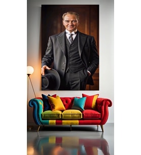 ATATÜRK PORTESİ 1 Ev Duvar Salon Güzellik Salonu Ofis Dükkan Dekarasyon Kanvas Tablo (Çok Renkli)