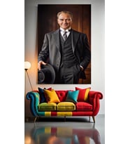 ATATÜRK PORTESİ 1 Ev Duvar Salon Güzellik Salonu Ofis Dükkan Dekarasyon Kanvas Tablo (Çok Renkli)