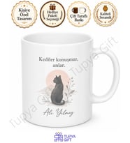 Kedi Temalı Kişiye Özel Baskılı Kupa Bardak Hediye Kedi Severler İçin
