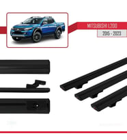 Mitsubishi L200 V 2015-2023 Arası ile Uyumlu BASIC Model Ara Atkı Tavan Barı Siyah 3 Adet