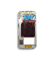 G925 Orta Kasa Galaxy S6 Edge Uyumlu Beyaz Renk Orta Kasa Çerçeve + Ses Açma ON OFF Tuş Plastik Kamera Camı ve Hoparlör Gümüş