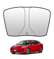 Ally Tesla Model Y Model 3 için Ön Cam Güneşliği Katlanır Ön Pencere Güneşlik (Gümüş)
