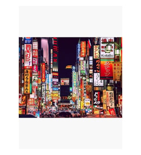 Japonya Gecesi Fotoğraf 2020 Tablo Ahşap Poster Dekoratif