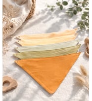 Enhitbaby 5 Adet Sıvı Geçirmez Müslin Fular Önlük Set, %100 Pamuk, Yıkanabilir
