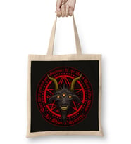 Black Goat Color Azhmodai Lovecraft Bez Çanta Uzun Saplı