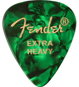 Fender 1980351671 351 Premium Extra Heavy Gitar Penası (Green Moto) Yeşil İnci Desenli Şık Tasarım Profesyonel Kalınlık ve Kavrama