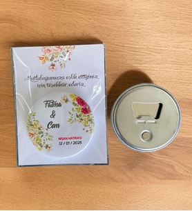10 Adet Söz, Nişan, Nikah, Düğün Hediyesi Buton Açacak Magnet Kart ve Ambalajlı Tek Tek (btnmg13)