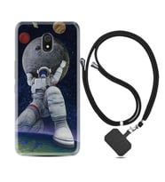 Xiaomi Redmi 8A 8 Pro 9C 9T 10C 11T Pro Kılıf Boyun Askılı Silikon Astronot ve Dünya 1759