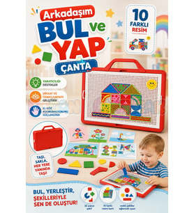 Arkadaşım Bul ve Yap Çanta - Lego Setleri - Geometrik Oyun - Görsel Aktivite - Oyuncak