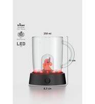 Renga Joy Astronot Figürlü 250 ml Kulplu Mavi Led Işıklı Tritan Bardak 222061 (Pembe)