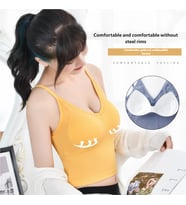 Kadın İnce Askılı Crop Atlet – Soft Dokulu Rahat Bralet Üst W1011 (Sarı-Ekru)