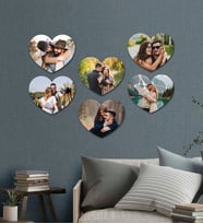 Kişiye Özel 6 Fotoğraflı Kalp Mdf Tablo