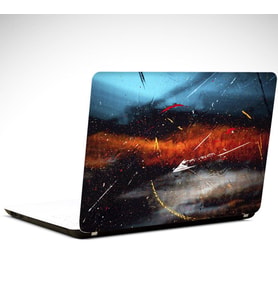Siyah ve Kırmızı Soyut Laptop Sticker 17 inch (39X27CM)