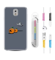 Samsung Note 3 4 5 8 9 20 Ultra 10 Lite Kılıf Kablo Koruma Spiral Silikon Orange Escape 1374
