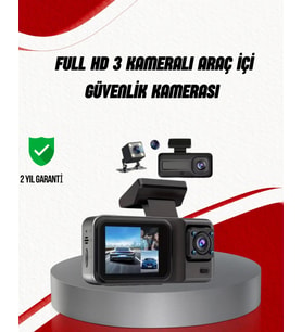 Ön Arka ve İç Kamera DashCam 360° Kapsamlı Full HD Araç Güvenlik Sistemi