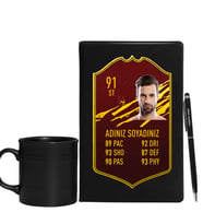 Kişiye Özel Fut Kart Defter Kalem & Varil Kupa Hediye Seti