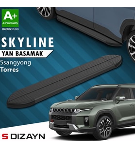 S-Dizayn Ssangyong Torres Skyline Siyah Yan Basamak 183 Cm 2023 Üzeri A+ Kalite