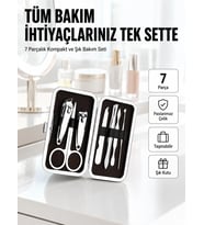 Lexroo Kişisel Bakım Seti Paslanmaz Çelik Manikür Pedikür Takımı Çantalı Seyahat Boy Tırnak Makası
