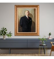 Altın Varaklı Çerçeveli Paspartulu Atatürk Tablo nl02A153 (Gold)