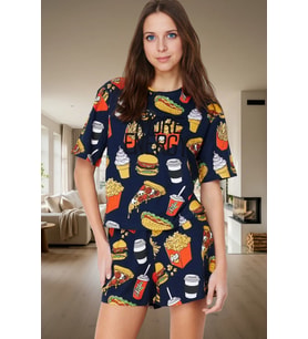 Rahat Yazlık Çok Nakışlı Polyester Örme Pijama Takımı Kullanım Premium Kalite